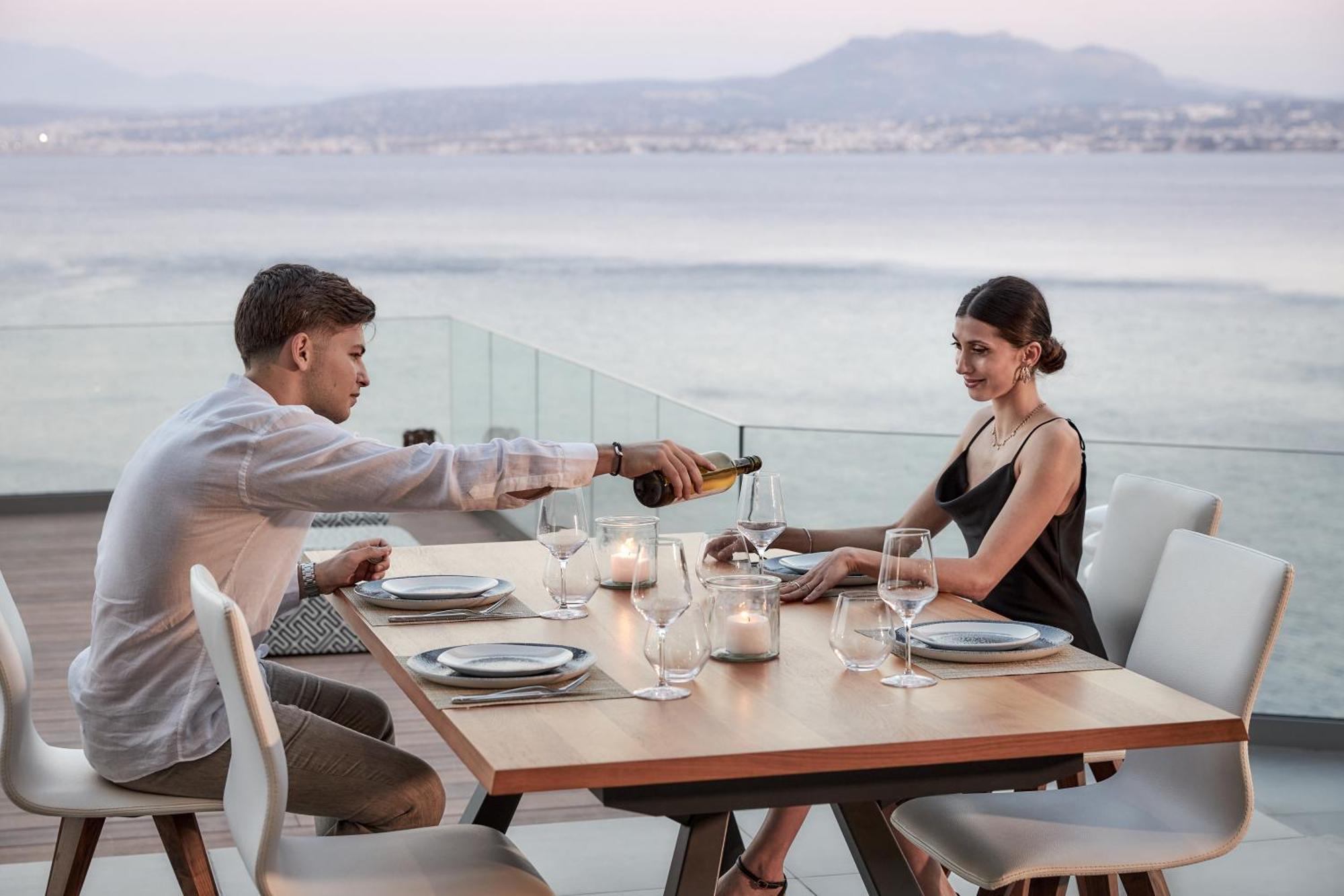 Beachfront Villa In Crete - Epavli Luxury Villa Agia Pelagia  Buitenkant foto