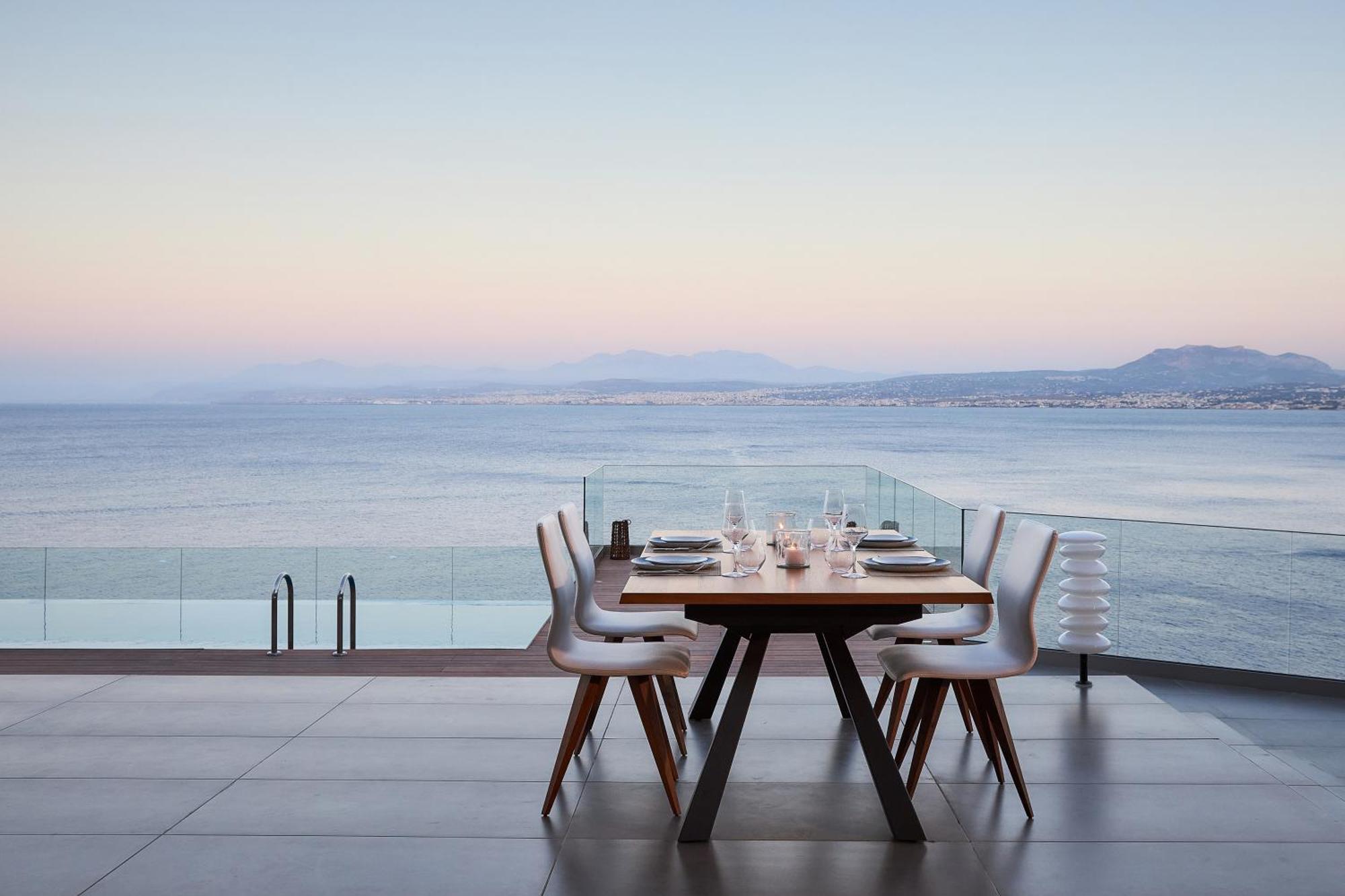 Beachfront Villa In Crete - Epavli Luxury Villa Agia Pelagia  Buitenkant foto