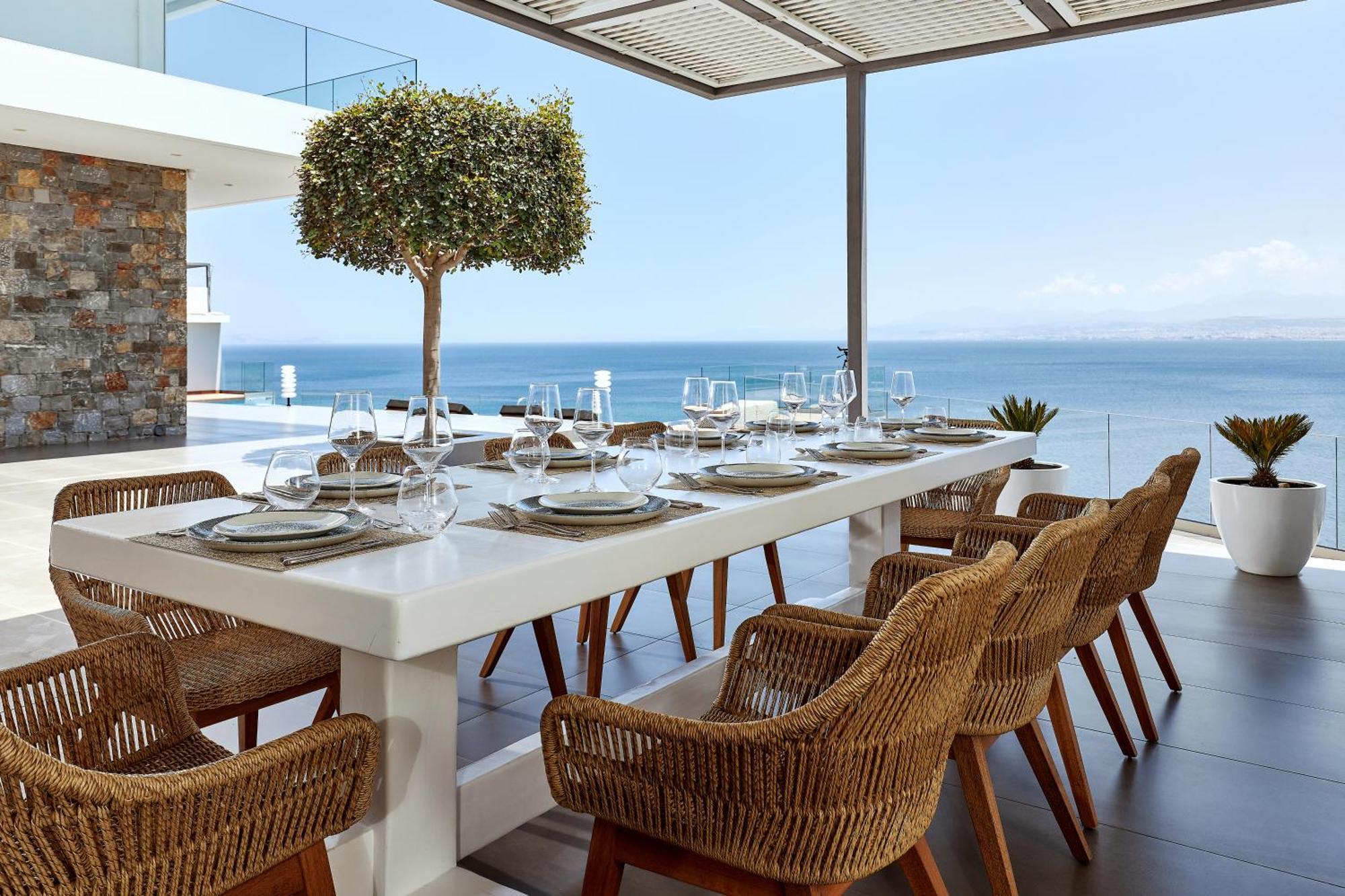 Beachfront Villa In Crete - Epavli Luxury Villa Agia Pelagia  Buitenkant foto