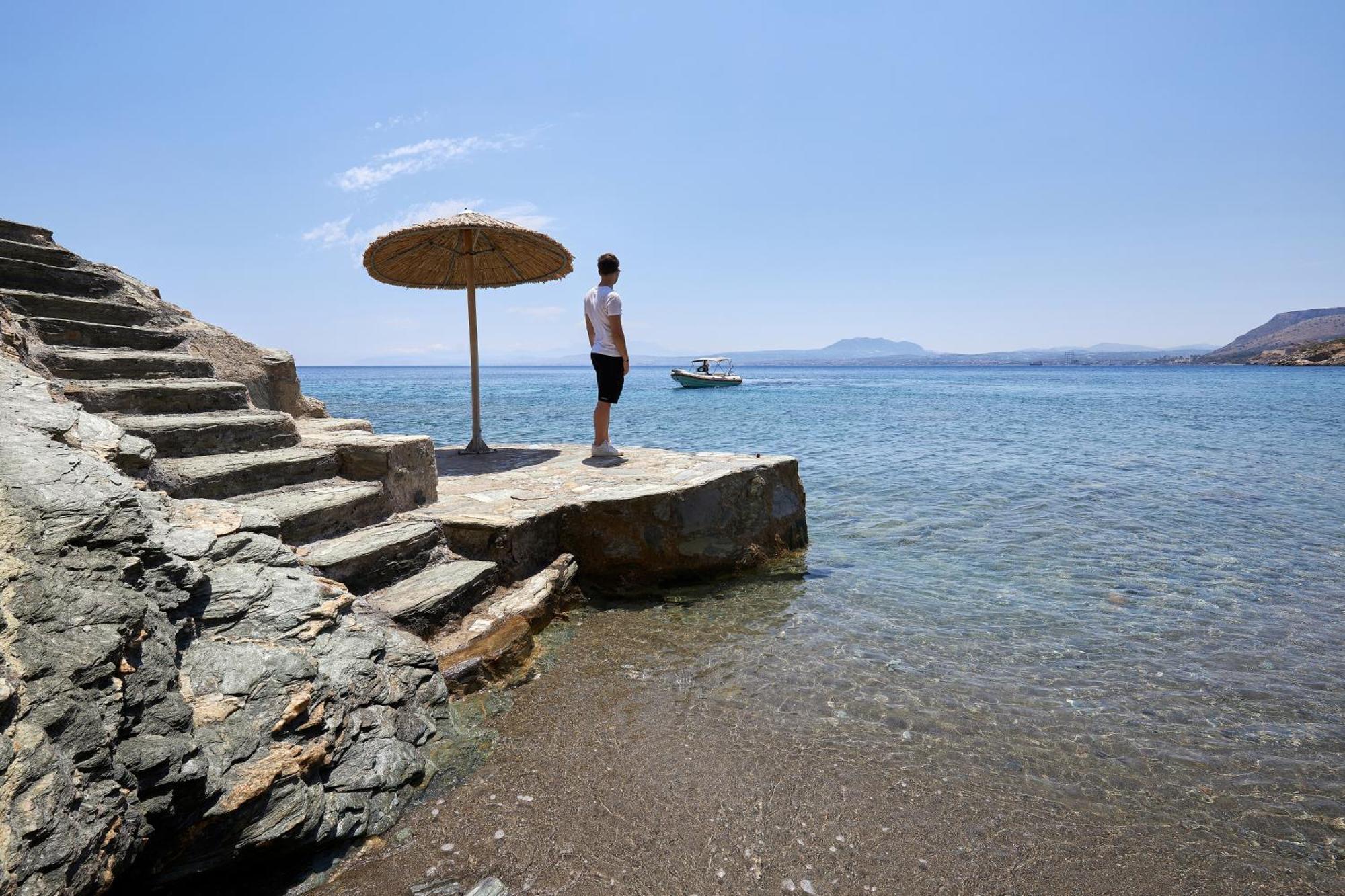 Beachfront Villa In Crete - Epavli Luxury Villa Agia Pelagia  Buitenkant foto